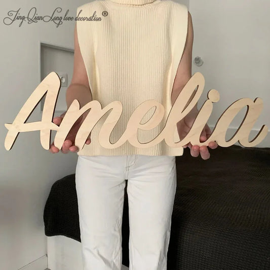 Custom Wooden Name Sign Personalized Nursery Wall Decor Name Sign for Baby Room Decor