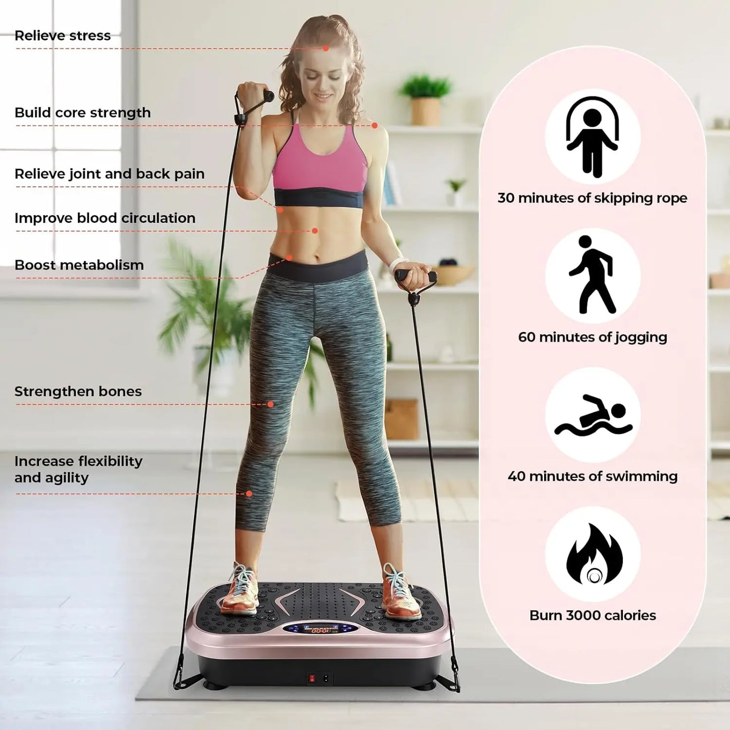 Vibration Plate For Home Use Full Body Exercise Machine Fat Burning And Muscle Building Body Shaper Trainer