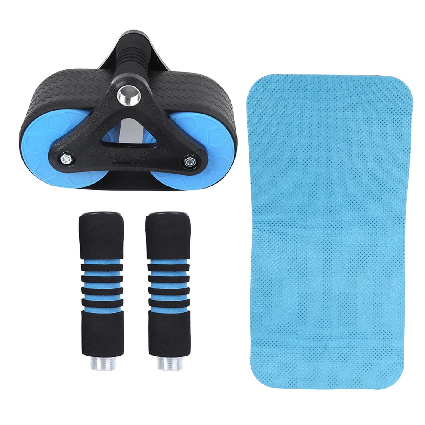 Fitness Equipment Springback Wheels Roller Domestic Abdominal Exerciser Push‑up Training Mute Fitness Equipment Blue
