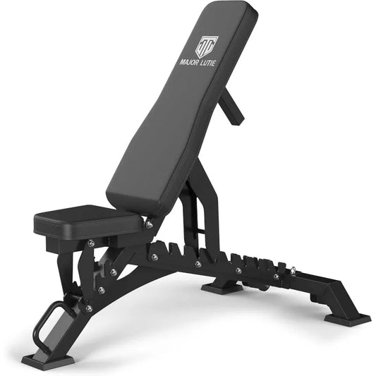 Major Fitness Weight Bench, Capacity Bench Press and 32 Adjustable Positions Strength Training Bench for Garage Black