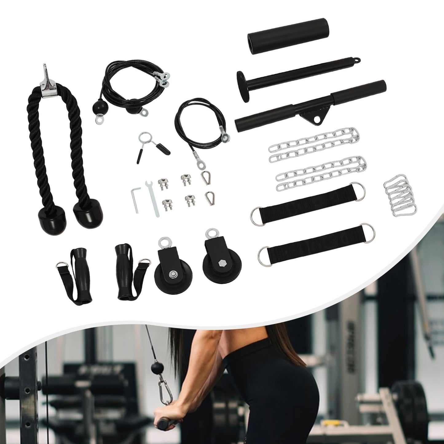 Cable Weight Pulley System, Home Gym Equipment, Fitness Pulley Cable System