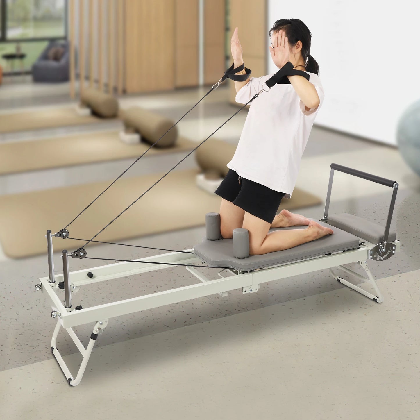 Foldable Pilates Reformer Machine, Multifunctional Yoga Fitness Equipment, Pilates Exercise Equipment