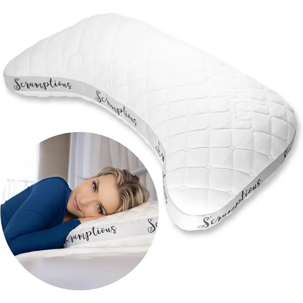 Scrumptious Cooling Side Sleeping Pillow for Adults Best for Side Sleepers for Neck and Shoulder Pain Relief