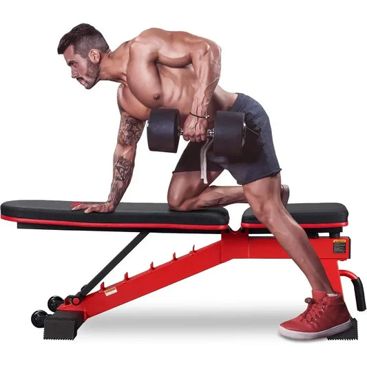 DERACY Adjustable Weight Bench for Full Body Workout, Incline and Decline Weight Bench for Indoor Workout, Home Gym
