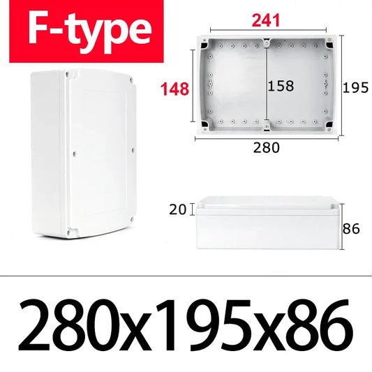 F-type ABS new material Ip67 waterproof junction box Plastic housing Ip67 Outdoor electronic safe monitor power button box
