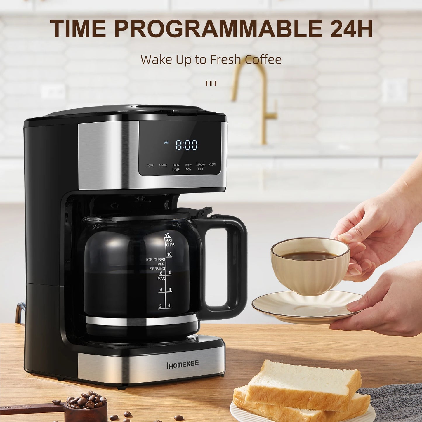 Programmable Coffee Maker 12 Cup Touch Screen Iced Coffee