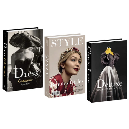 3pcs/lot Simulation Books for Decoration Luxury Home Decorative Living Room Bookcase Props Book Ornaments Home Shooting Props