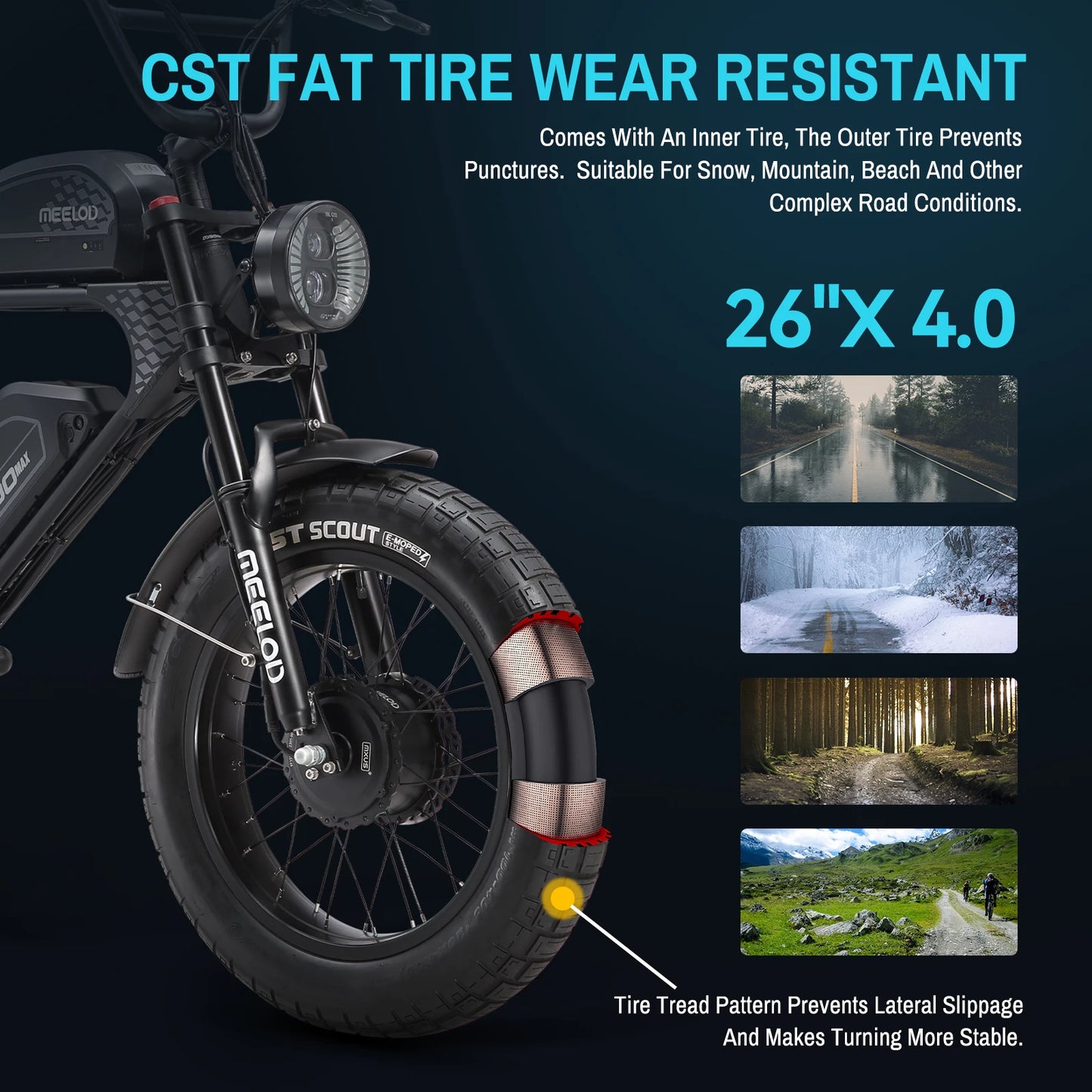 MEELOD DK300 MAX adult E-bike 1200W*2 48V 30Ah battery commute Electric Bike,20-inch Fat Tire E-Mountain bike
