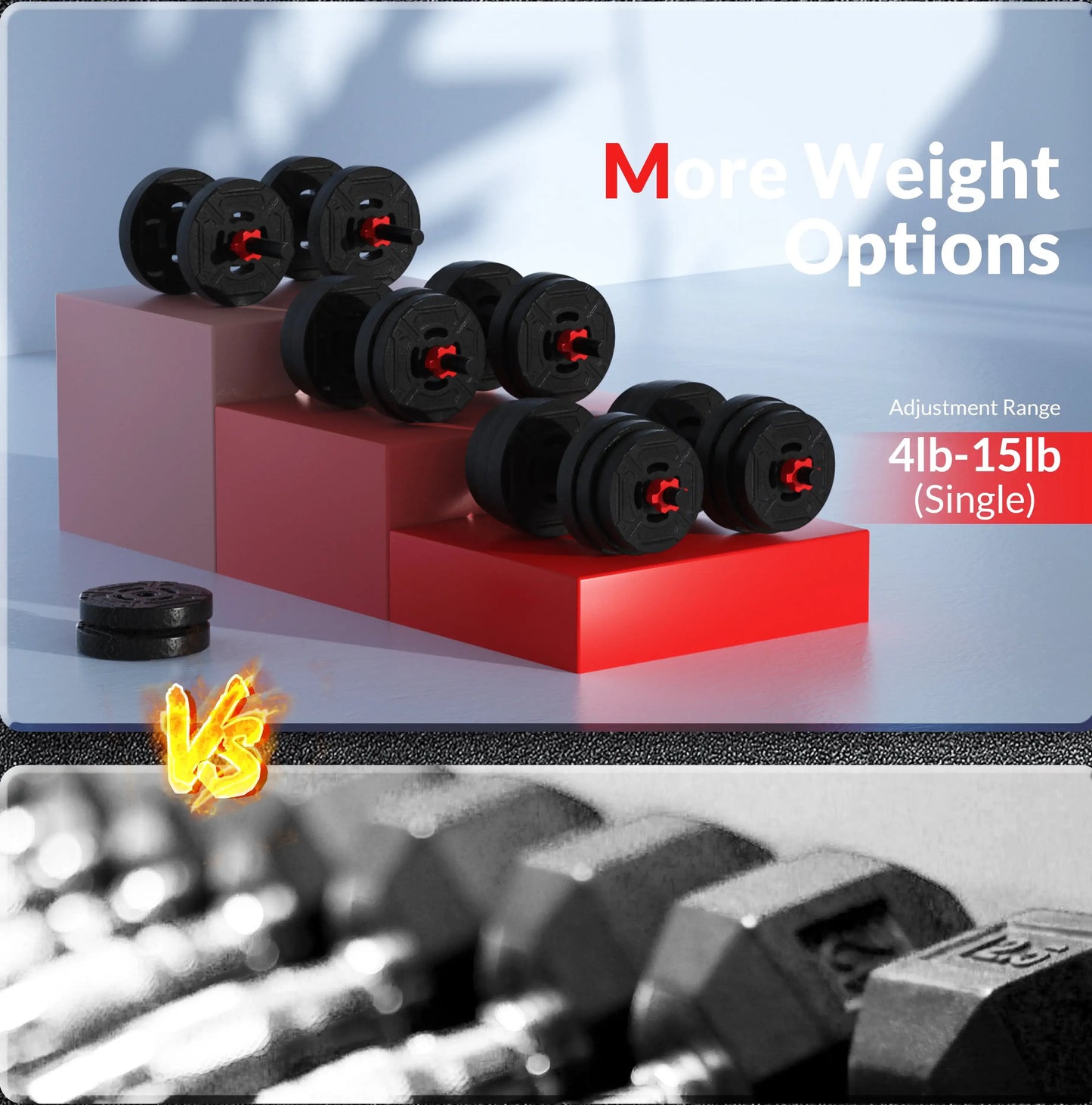 Portable Changeable Dumbbell and Barbell Kettlebell Set