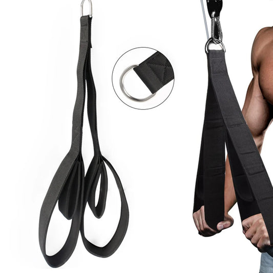 Long Triceps Strap Anti-Slip Muscle Training Carabiner Pulldown Rope Multi-Purpose Tricep Rope Cable for Gym Fitness Accessories