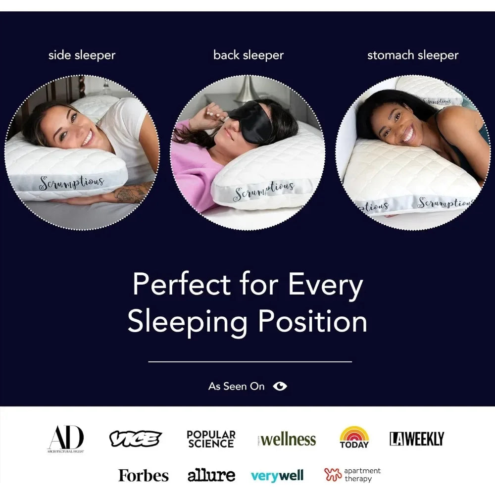 Scrumptious Cooling Side Sleeping Pillow for Adults Best for Side Sleepers for Neck and Shoulder Pain Relief