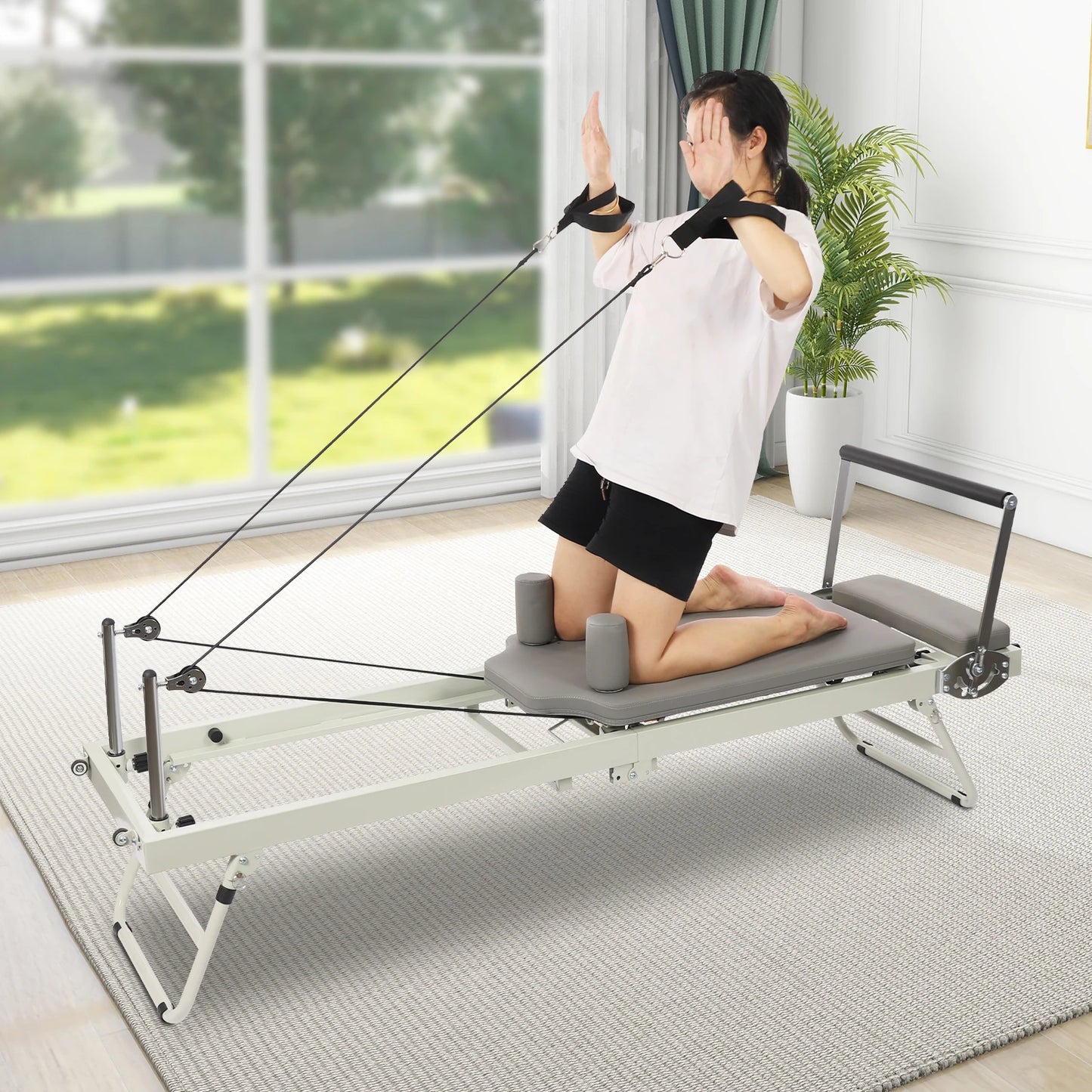 Foldable Pilates Reformer Machine, Multifunctional Yoga Fitness Equipment, Pilates Exercise Equipment