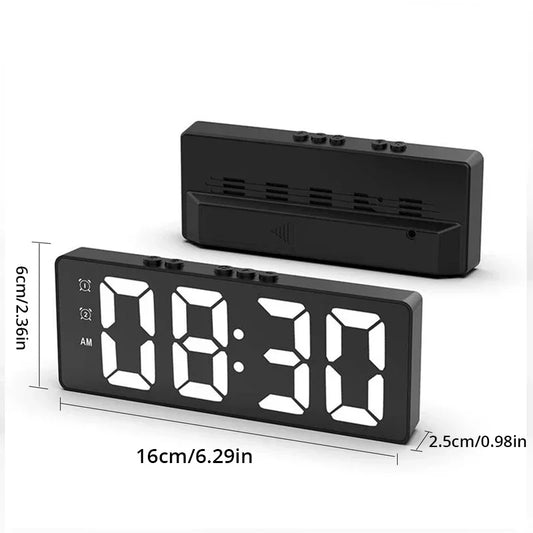 LED Mirror Table Clock Digital Alarm Snooze Display Time Desktop Electronic Table Clocks Desktop Clock Alarm clocks for bedrooms