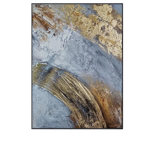Modern Abstract Oil Painting Canvas Art with Gold Foil for Living Room Decoration