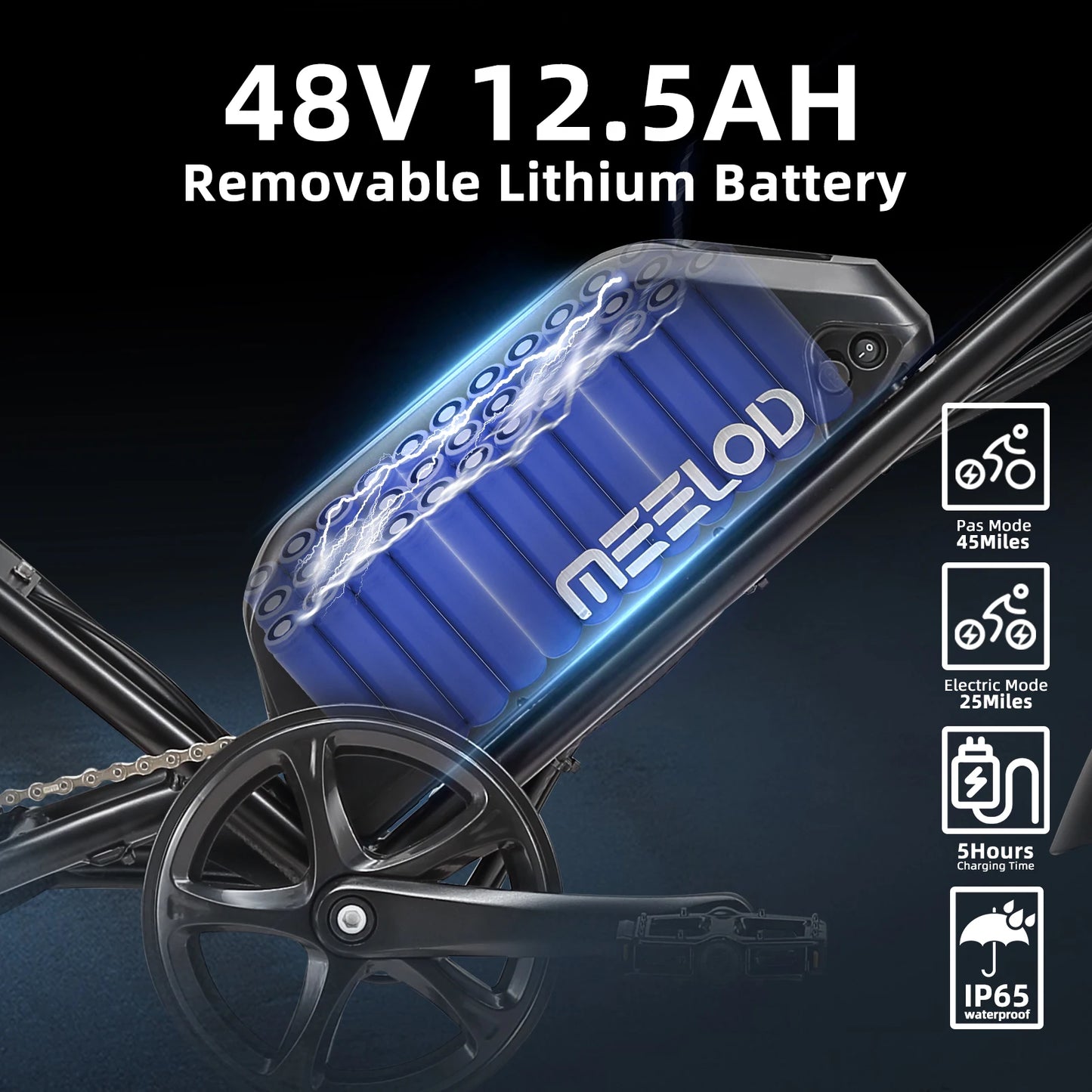MEELOD DK200 adult E-bike 1008W 48V 12.5Ah battery commute Electric Bike,20-inch Fat Tire E-Mountain bike