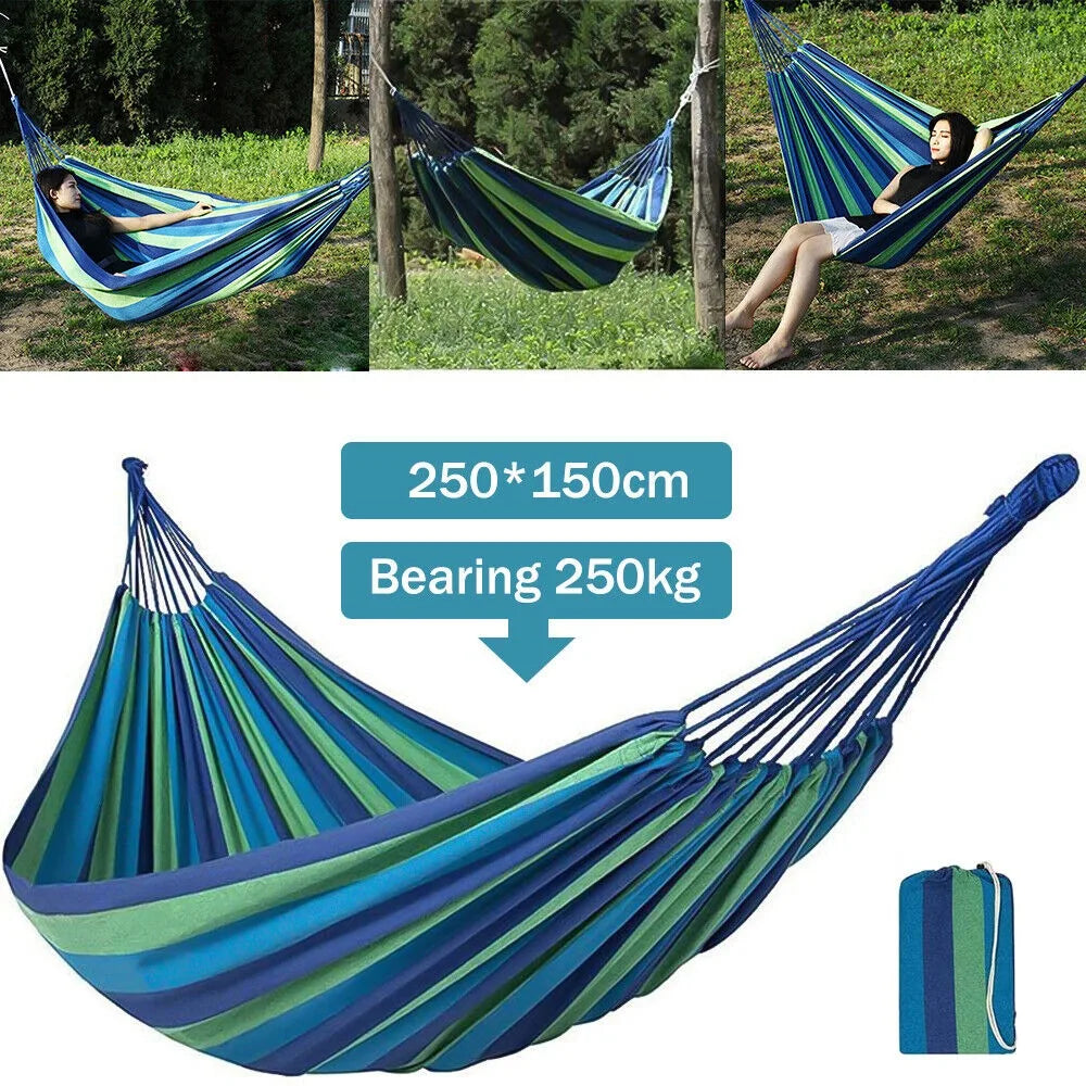 250*150CM Adult Hammock Garden Swing Indoor Portable Outdoor Camping Canvas Hammock High Strength Parachute Fabric Hanging Bed