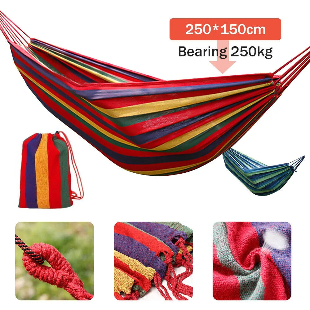 250*150CM Adult Hammock Garden Swing Indoor Portable Outdoor Camping Canvas Hammock High Strength Parachute Fabric Hanging Bed