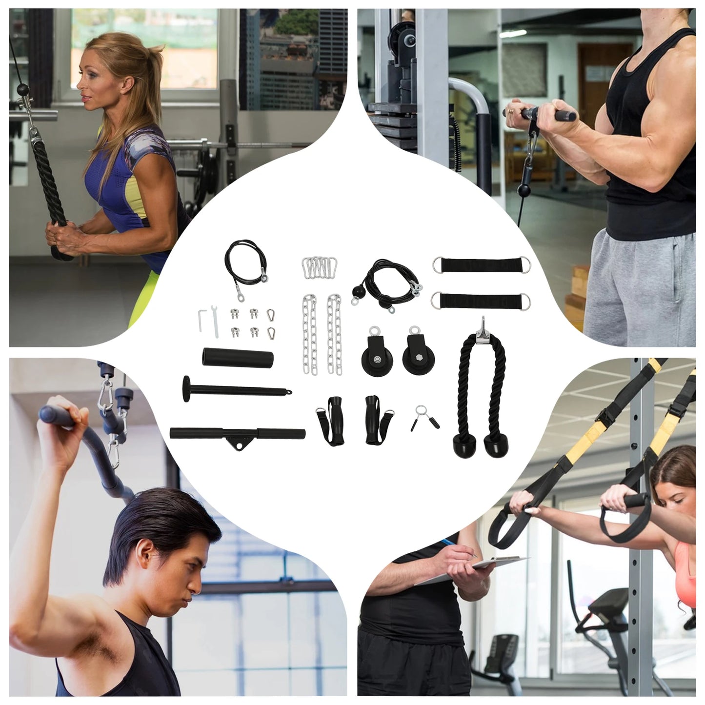 Cable Weight Pulley System, Home Gym Equipment, Fitness Pulley Cable System