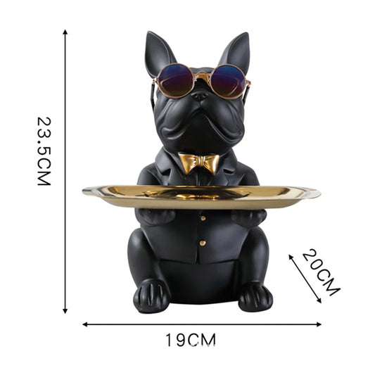 Home Decor Bulldog Figurine Dog Statue Storage Box Animal Ornament Resin Craft Art Sculpture