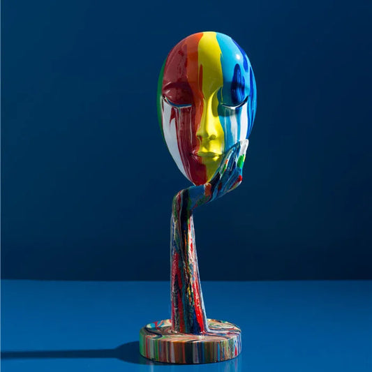 Modern Creative Colorful Abstract Mask Decoration for Home Wine Cabinet and Office Desktop Crafts