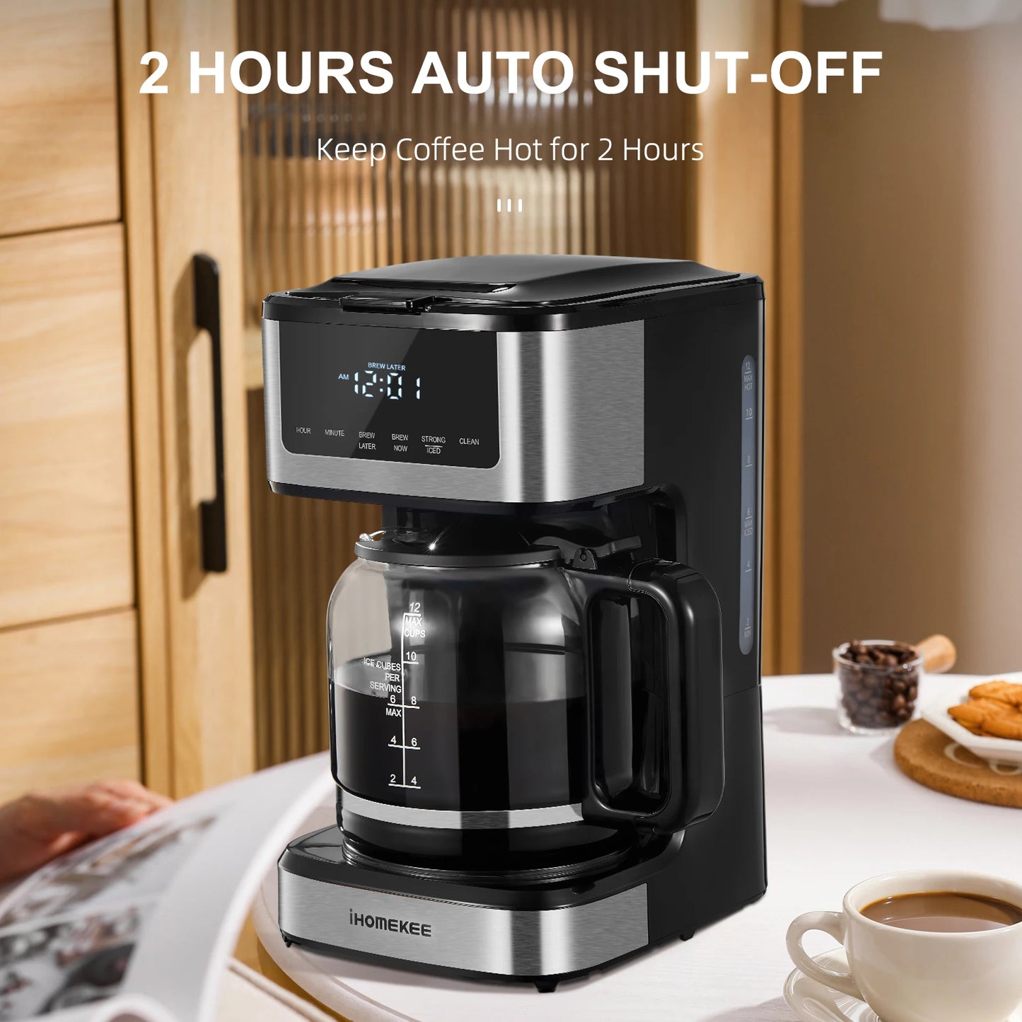 Programmable Coffee Maker 12 Cup Touch Screen Iced Coffee