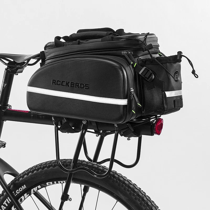 ROCKBROS 35L Waterproof Bicycle Bag MTB Bike Rack Trunk Pannier Bike Multifunctional Large Capacity Travel Bag Bike Accessories