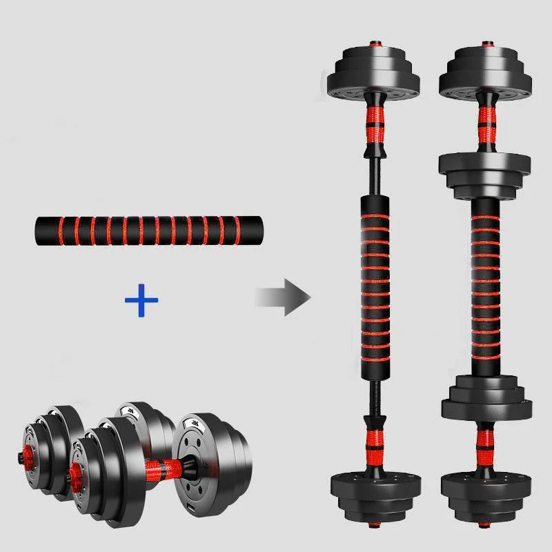 Adjustable Dumbbell and Barbell Set 5 to 44 Lb with Anti Slip Grip for Home Gym Strength Training