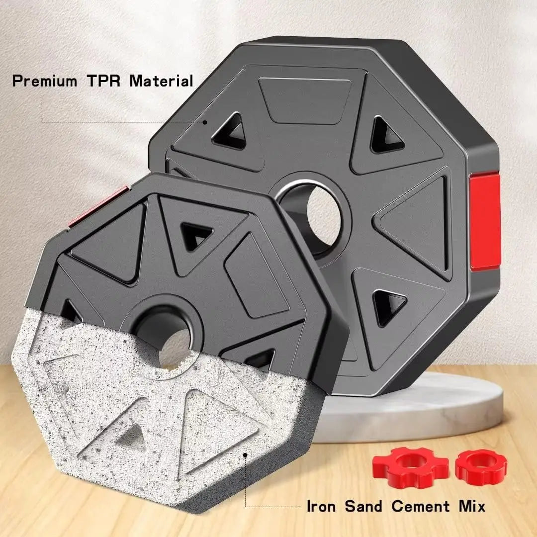 Adjustable Dumbbell To Barbell Fitness Set 44Lbs Anti Slip Grip 3 In 1 Home Gym Strength Training Barbell Weight Set