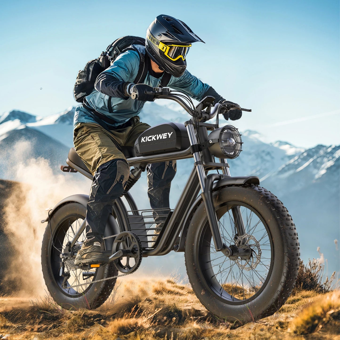 Kickwey K7 adult E-bike 1500W 48V 23Ah battery commute Electric Bike,20-inch Fat Tire E-Mountain bike