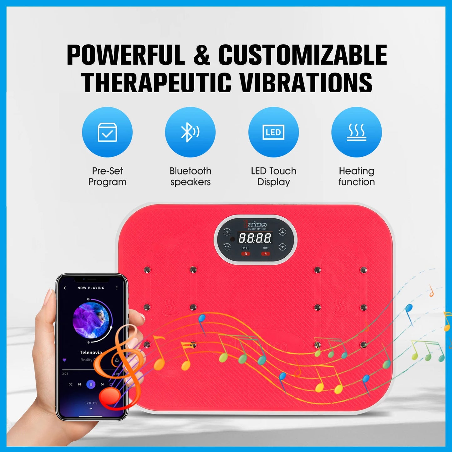 Vertical Vibration Plate For Home Fitness Silicone Surface Magnetic Heating Seniors And Teens Resonance Fitness Machine