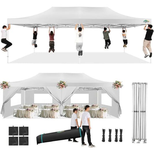 13x26 Pop Up Tent, with Sidewalls Heavy Duty Canopy Party Tent for Parties, Wind Waterproof, Outdoor Wedding Large Event Tent