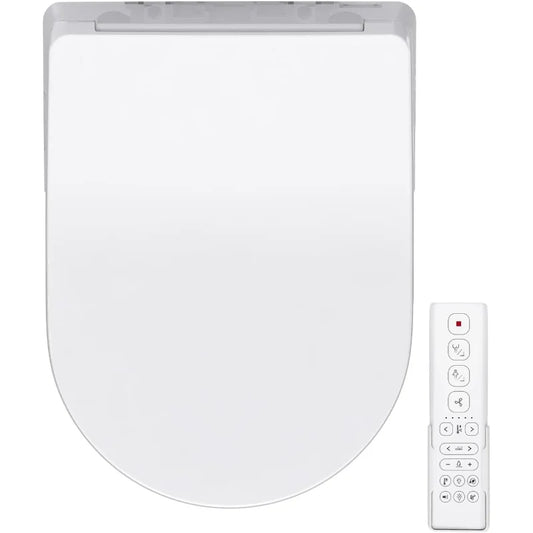 Electronic Bidet Toilet Seat w Heated Seat and Soft Close Lid, Elongated Smart Bidet Toilet Seat, Endless Warm Water, Quiet Oper
