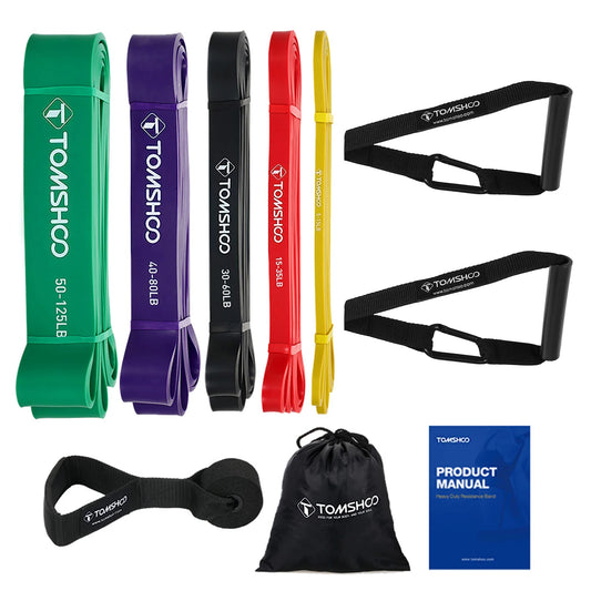 5 Packs Pull Up Assist Bands Set Resistance Loop Bands