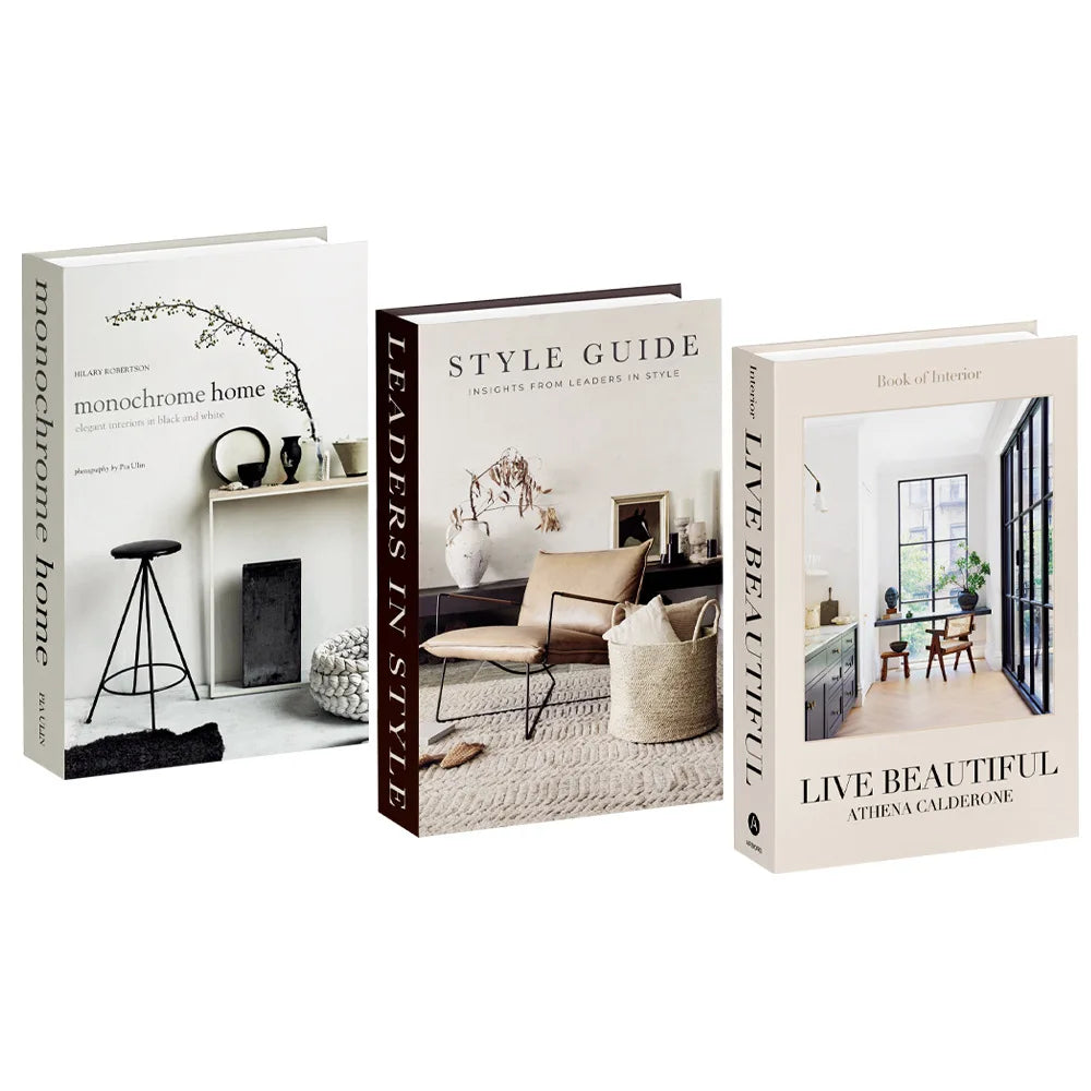 3pcs/lot Simulation Books for Decoration Luxury Home Decorative Living Room Bookcase Props Book Ornaments Home Shooting Props