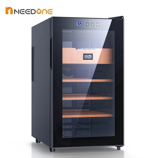 NEEDONE 48L Cigar Humidor with Heating and Cooling Temperature Control System Quiet Thermostatic Electric Cooler Cabinet