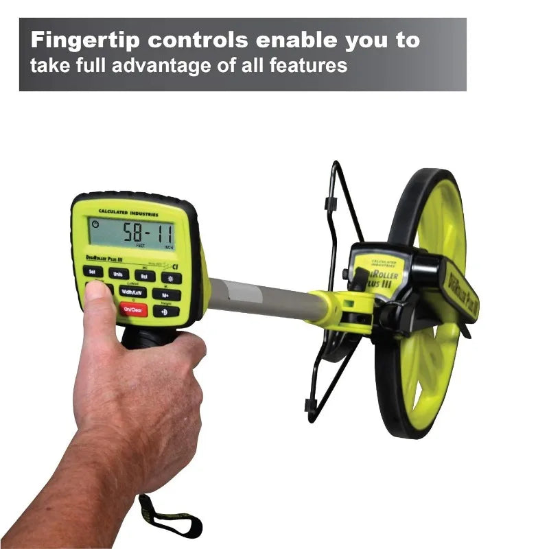 #6575 DigiRoller Plus III 12.5 Inch Estimators Electronic Distance Measuring Wheel with Large Backlit Digital Display