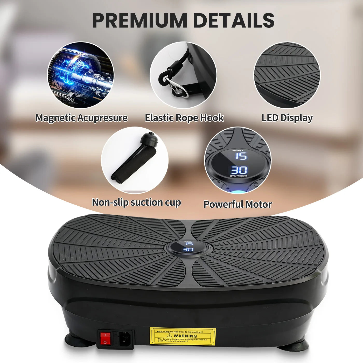 Vibration Plate Exercise Machine With Whole Body Workout Power Shake Platform EMS Slimming And Home Gym Resistance Bands