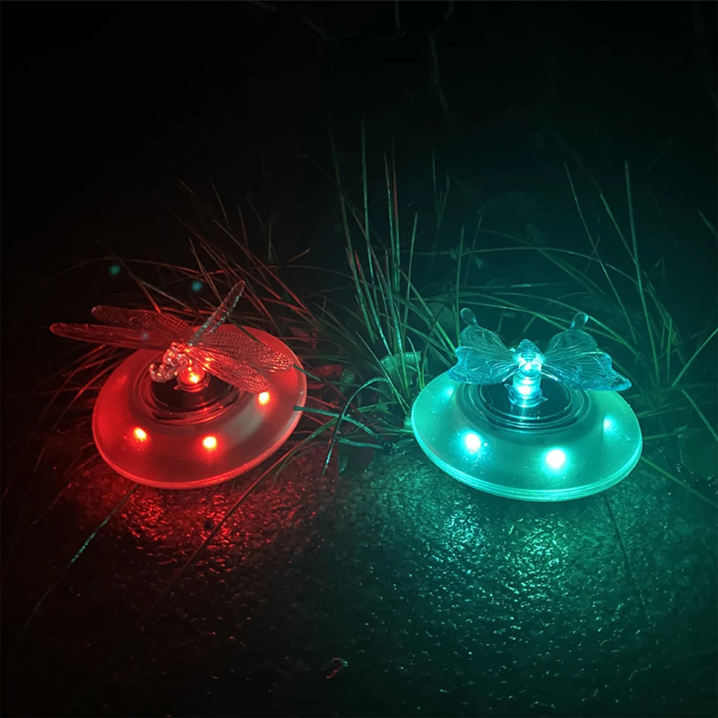 LED Float Lamp Color Solar Butterfly Dragonfly Shape Floating Light Outdoor Garden Swimming Fountain Pool Pond Water Light Decor