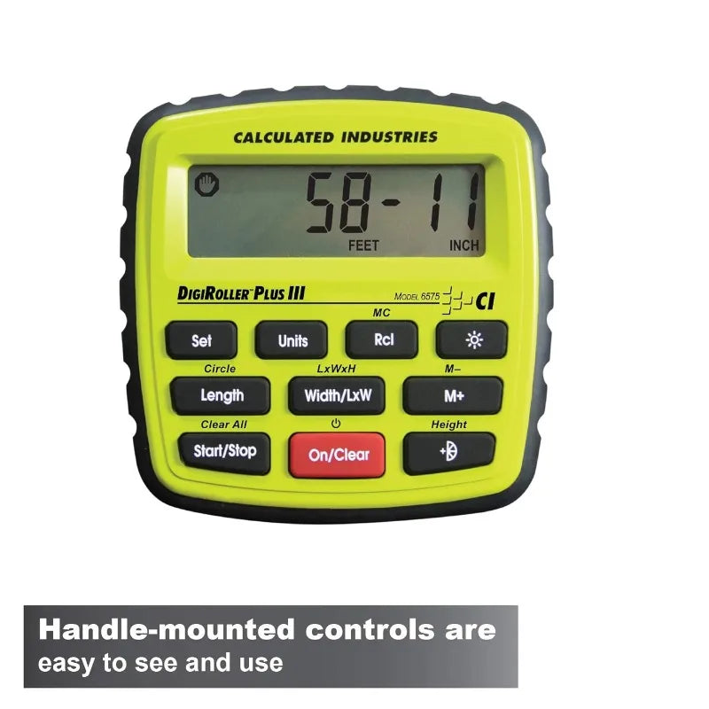#6575 DigiRoller Plus III 12.5 Inch Estimators Electronic Distance Measuring Wheel with Large Backlit Digital Display