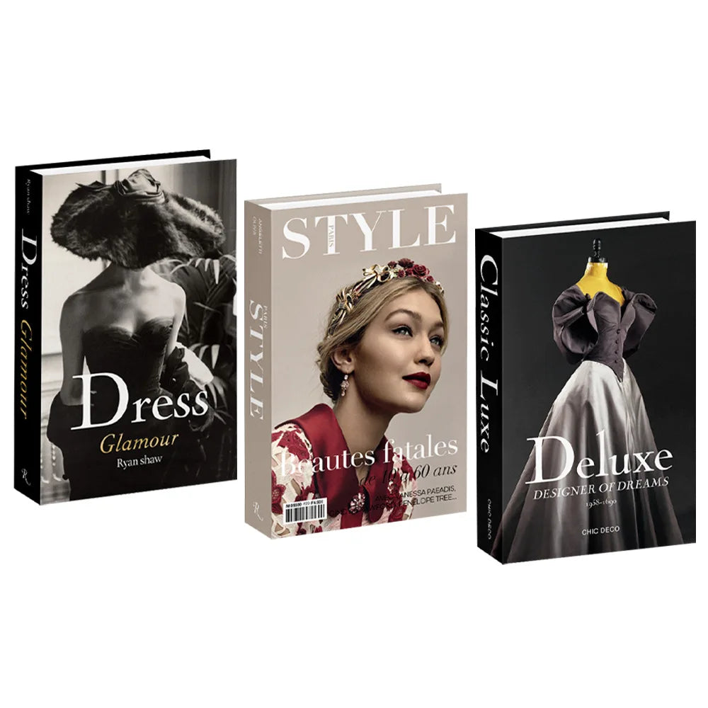 3pcs/lot Simulation Books for Decoration Luxury Home Decorative Living Room Bookcase Props Book Ornaments Home Shooting Props