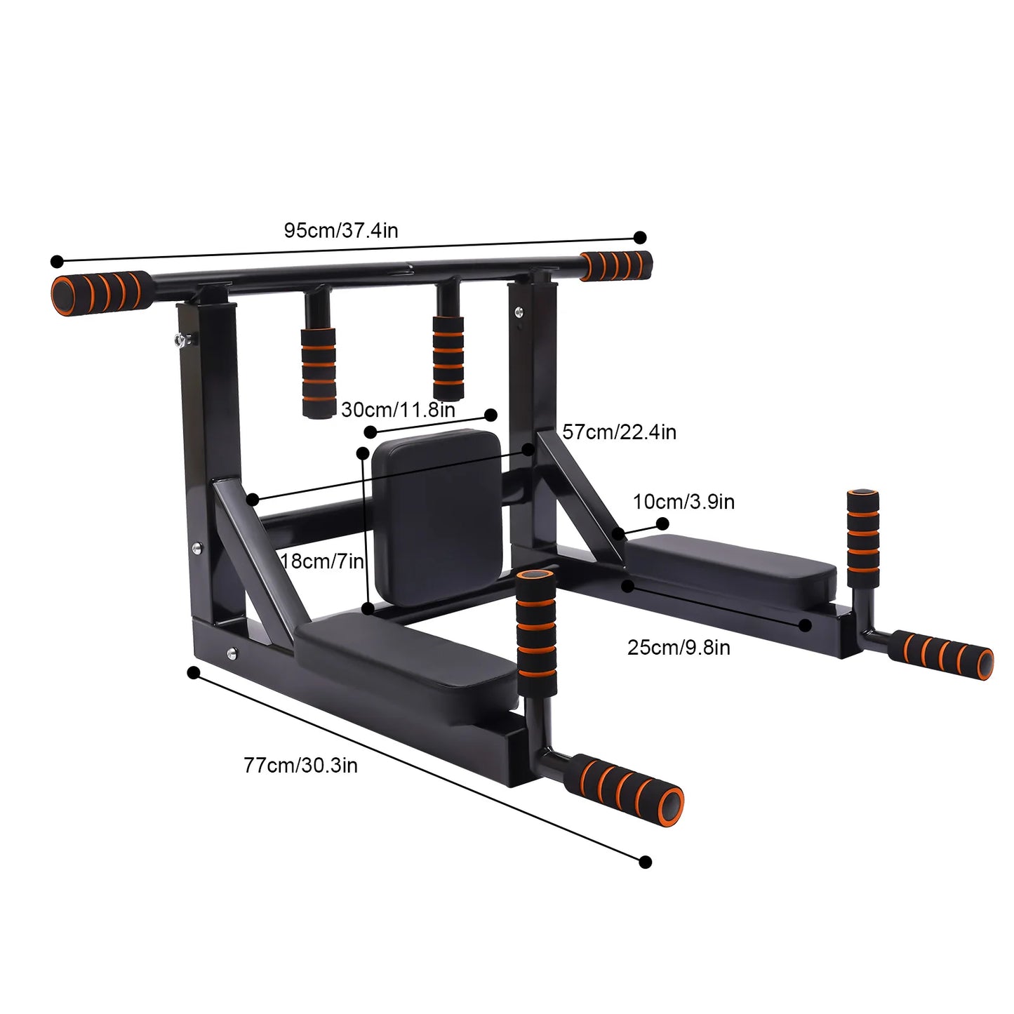 Training Equipment Fitness Dip Stand Supports to 440 Lbs, Wall Mounted Multifunctional for Indoor Home Gym Workout