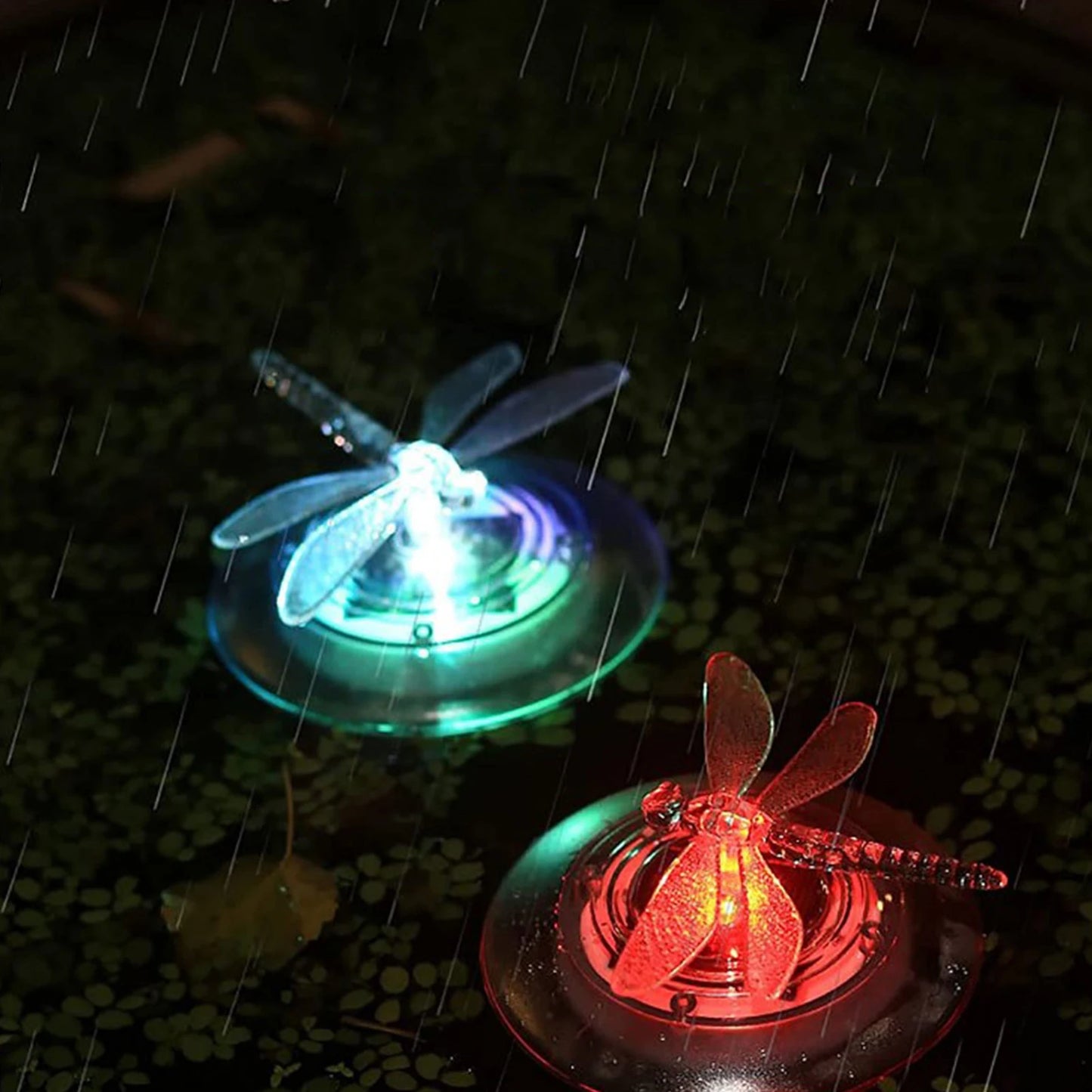 LED Float Lamp Color Solar Butterfly Dragonfly Shape Floating Light Outdoor Garden Swimming Fountain Pool Pond Water Light Decor