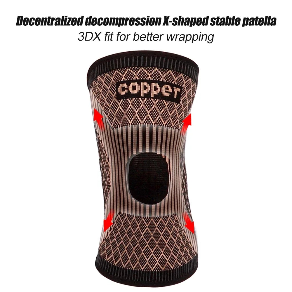 1Pcs Copper Knee Brace Men Women Sport Compression Sleeve