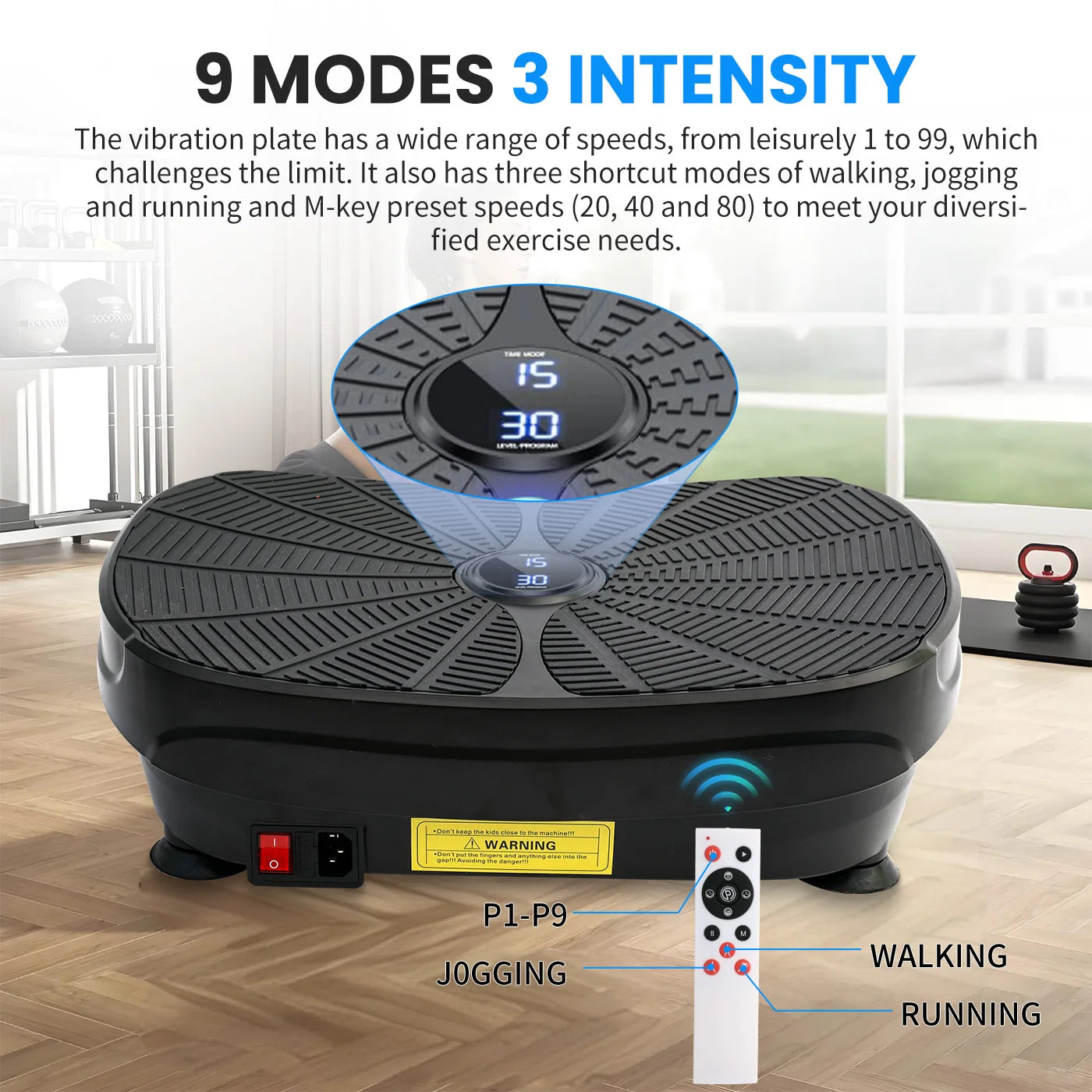 Vibration Plate Exercise Machine With Whole Body Workout Power Shake Platform EMS Slimming And Home Gym Resistance Bands