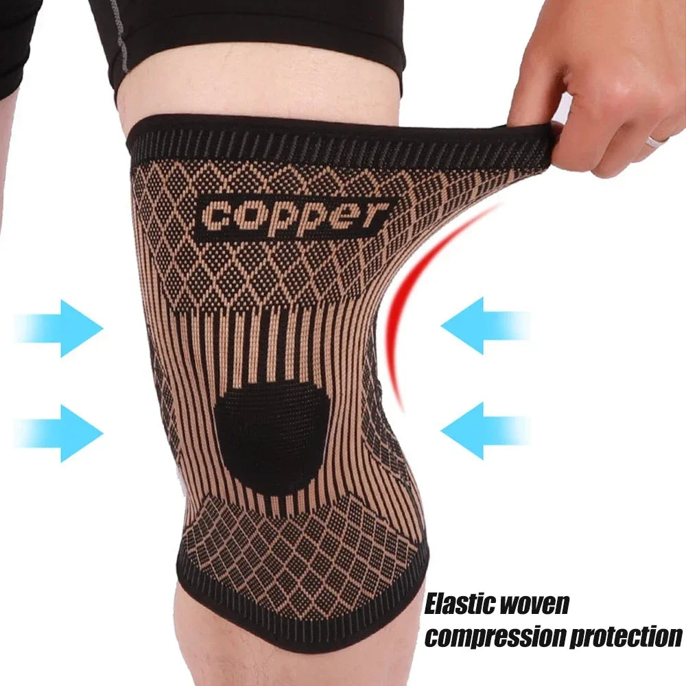 1Pcs Copper Knee Brace Men Women Sport Compression Sleeve