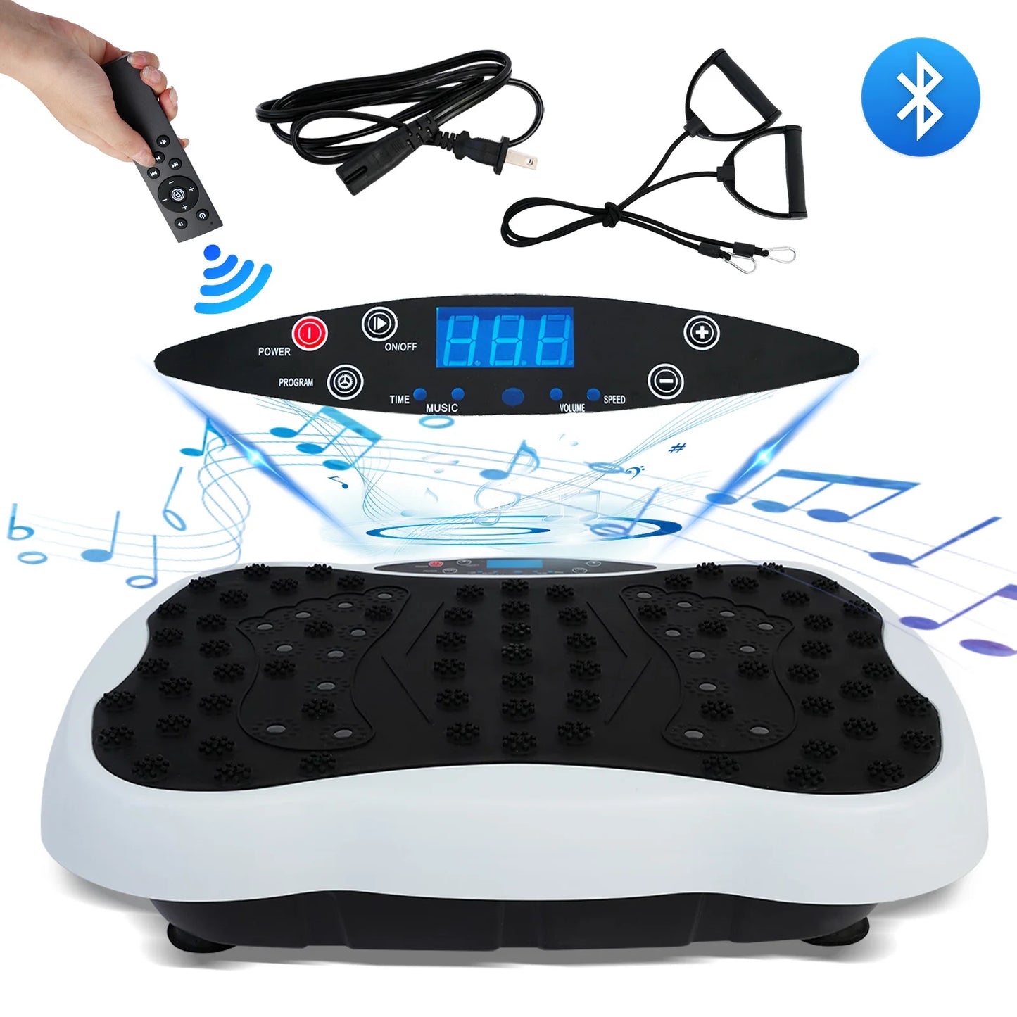 Full Body Vibration Plate Exercise Machine For Home Use With 330 Pound Capacity Resistance Bands And Remote Control
